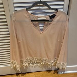 Astr Tan Crop Embellished Blouse
